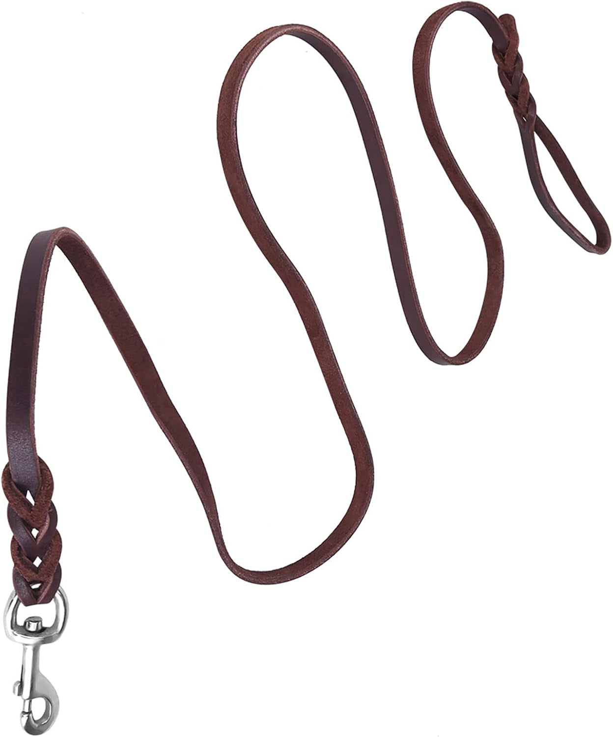 Leather Pet Dog Leash, Cowhide Safety Rope Belt for Daily Walking, Running, and Training (#01)