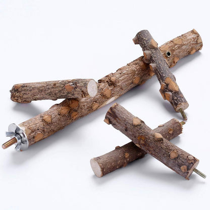 Bird Perch Nature Wood Stand for Small Medium Parrots