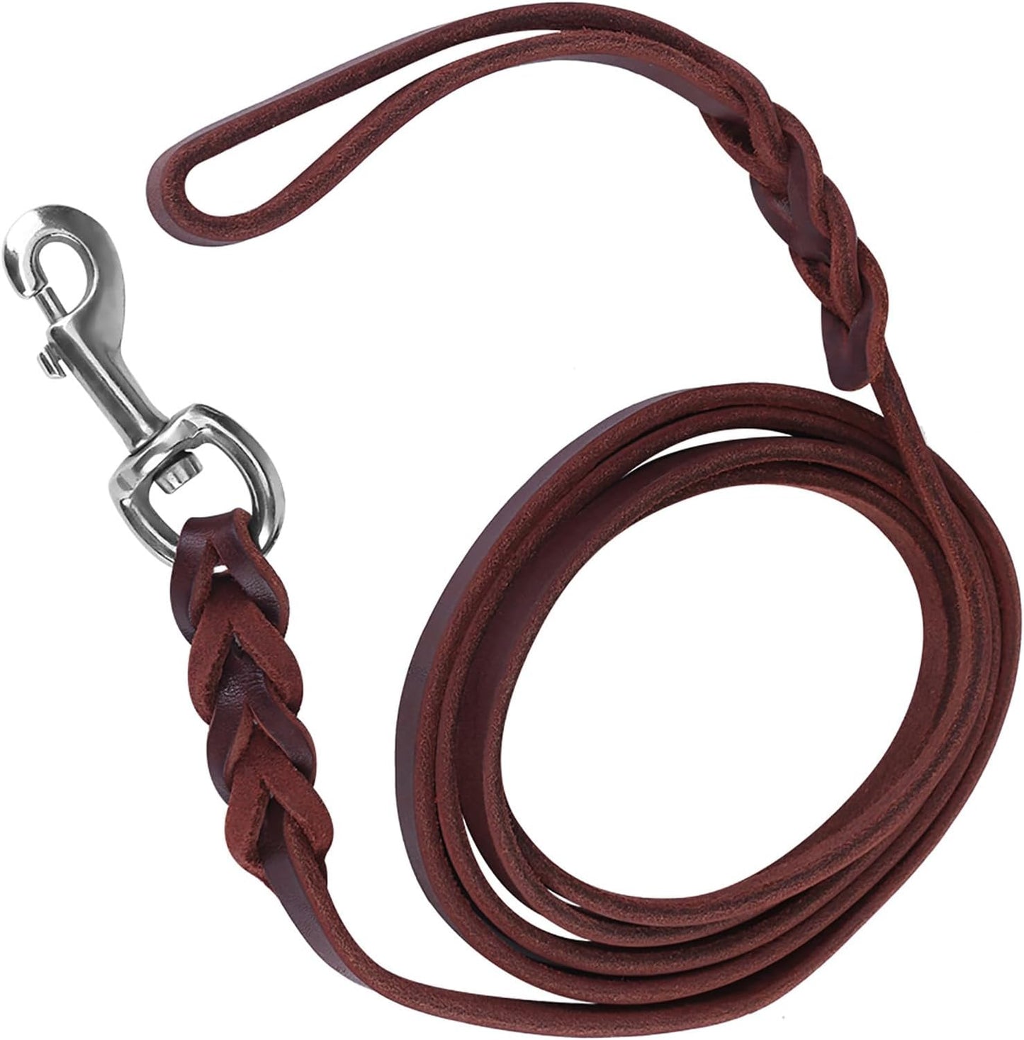 Leather Pet Dog Leash, Cowhide Safety Rope Belt for Daily Walking, Running, and Training (#01)