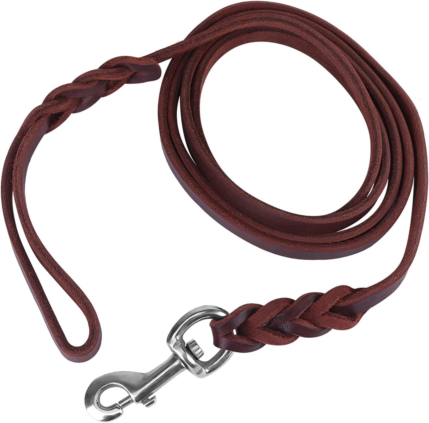 Leather Pet Dog Leash, Cowhide Safety Rope Belt for Daily Walking, Running, and Training (#01)
